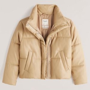 NWOT Abercrombie & Fitch Vegan Leather Mini Puffer XXS